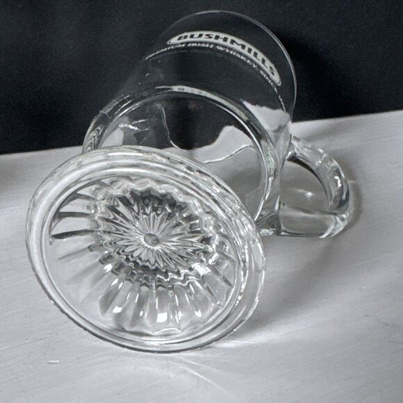 2 Old Bushmills Irish Whiskey Irish Coffee glass Mug Cups With Pedestal Etched - Picture 6 of 7